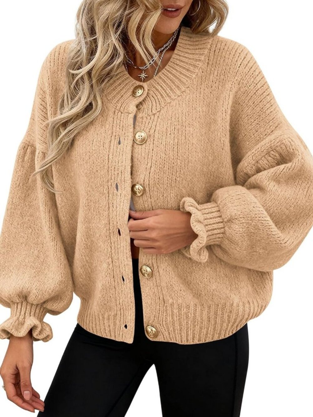 Cozy Long Sleeve Chunky Knit Cardigan Sweater for Women - Perfect Fall Layering